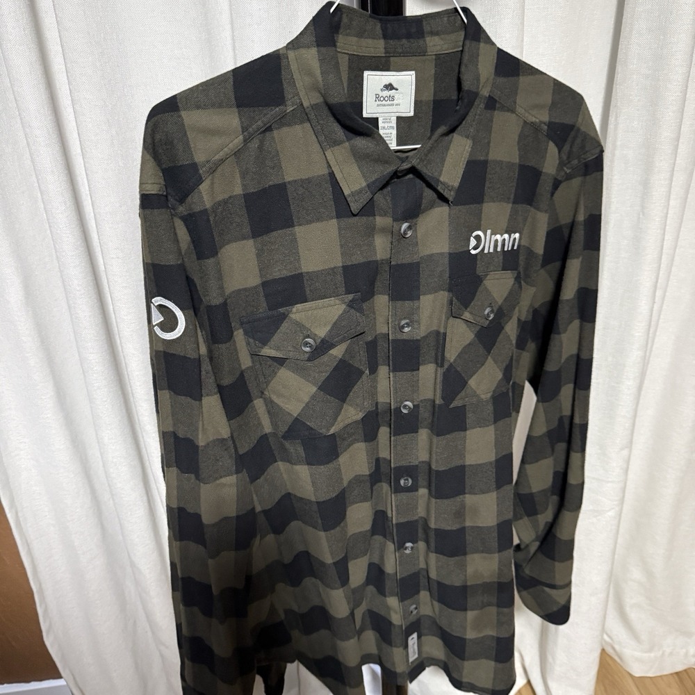 Roots73 Black/green Flannel Men's 2XL With OLM Embrodiery - Picture 1 of 7